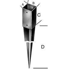 Bild von Einschlagbodenhülse tzn 71x900 Stärke 2,0mm