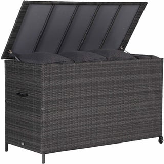 Garden Impressions YORK XL Alu Polyrattan Kissenbox Auflagenbox 166x76x99cm grau "earl grey"