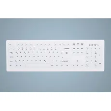 Active Key Hygiene Desktop Keyboard Fully Sealed Watertight USB White UK 0.4m Cable/Plug + 1.8m Cable (DE, Kabelgebunden), Tastatur, Weiss