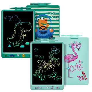 DYNASONIC (Pack 2 DYNA-PM) Farb-LCD-Schreibtablett, 10 Zoll für Kinder, Magnettafel zum Zeichnen, Lernspielzeug, Geschenk für Kinder, Whiteboard