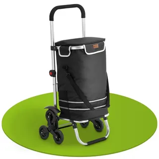Juskys 3in1 Einkaufstrolley Treppensteiger Schwarz