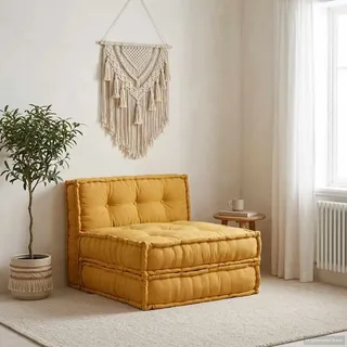 vidaXL Modulares Sofaelement Gelb 70x70x36 cm Stoff - Gelb