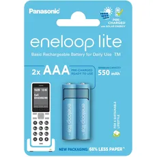 Bild eneloop lite DECT HR03 Micro (AAA)-Akku Ni-MH 550 mAh, 2er Blister