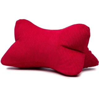 Gözze - Leseknochen Capri, Nackenkissen in Feincord-Optik, Lese- und Relaxkissen für Nacken und Rücken, 40 x 25 cm - Rot