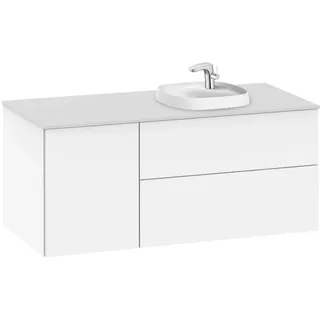 Waschbecken rechts + Unterschrank 2 Schubladen + 1 Tür Unik Beyond Roca, 120 x 50 x 52 cm, weiß (Referenz: A851411806)