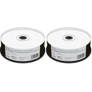 MediaRange BD-R 25GB 6-fache Schreibgeschwindigkeit, vollflächig bedruckbar (Tintenstrahldrucker), voll Metallisiert, 25er Cakebox (Packung mit 2)