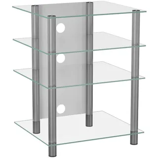 VCM Bilus TV-Rack 59x70x48 cm Silber/Transparent Aluminium/Glas