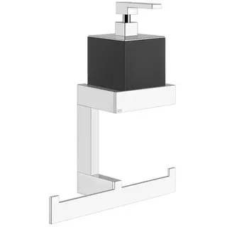 Gessi Rettangolo Accessoires Kombination mit Seifenspender schwarz und Handtuchhalter, Wandmontage, 20880099, Farbe: Schwarz XL