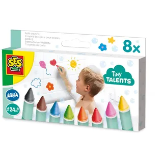 SES Creative | Baby Badestifte | 8 kräftige Farben | Kinder Badewannen-Zeichen | Kreatives Badespiel | Waschbare Badekreide | Leicht zu reinigen | Geschenkidee Baby 2 Jahre