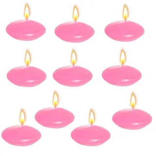 Schwimmkerzen ohne Duft,10 Stück Unparfümierte Schwimmkerzen,3,8 X 1.5cm,Kerze schwimmbare Dekoration,für Hochzeit Pool SPA,pink
