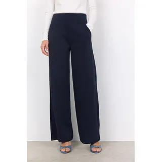 Schlupfhose SOYACONCEPT "SC-SIHAM 48", Damen, Gr. L (40), N-Gr, blau (navy), Jersey, Obermaterial: 95% Polyester, 5% Elasthan, unifarben, regular fit knöchellang, Hosen Schlupfhose, Materialmix