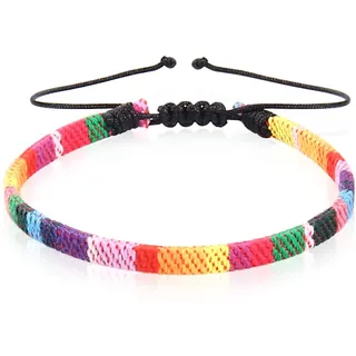 GD GOOD.designs Surfer Fußband Regenbogen Damen und Herren Bunt I Wasserfester Stoff I Fussband größenverstellbar (16-32cm) I Boho Ethno Fussbänder