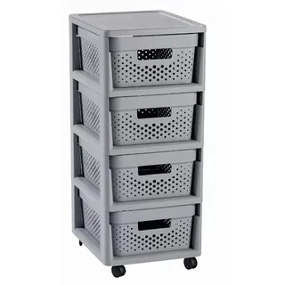 Curver Schubladenbox INFINITY 50 cm 30-tlg. hellgrau/silber
