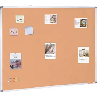 VEVOR Korkboard 120 x 90 cm, Memoboard Pinnwand aus Aluminiumrahmen, 116 x 86 cm Nutzbare Panelgröße, Horizontale oder Vertikale Installation, Ideal für Schule, Zuhause, Büro