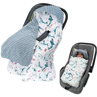 Roontin Baby Einschlagdecke Babyschale Winter Universal Kuscheldecke 90x90cm,für Buggy Autositz Ganzjahresdecke Baumwolle