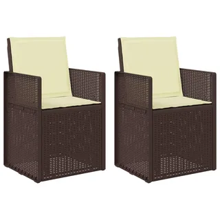 vidaXL Garten Esszimmerstühle 2 pcs Braun und Creme PP - Braun