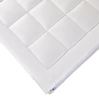 Homescapes Matratzentopper 140/200 cm, Schurwolle & Funktionsfaser , Weiß , Textil , Rechteckig , 140x200 cm , Oeko-Tex® Standard 100 , Schlafzimmer, Matratzen, Topper