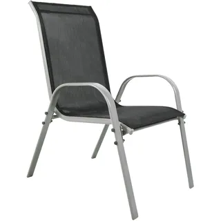 Mojawo Stapelstuhl 53 x 73 x 92 cm schwarz/silber
