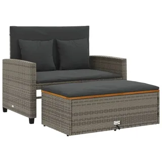 vidaXL Gartensofa 2-Sitzer grau