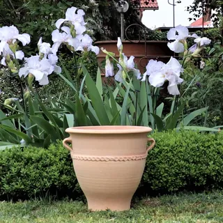 Palatina Werkstatt 100% handgefertigter Terracotta Blumentopf Rosa 2" 35cm aus Griechenland - Exklusive & natürliche Atmosphäre für Ihren Garten & Zuhause