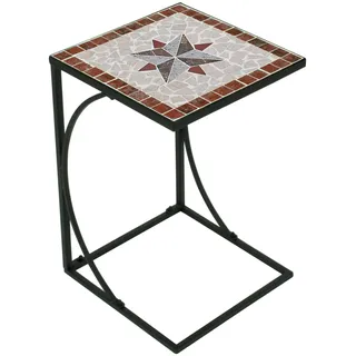 Garden Pleasure Gartenbeistelltisch 35 x 35 x 53 cm grau/rot
