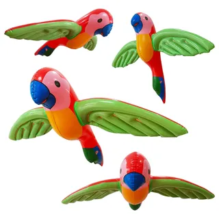 JWTRSVTY 4 PCS Aufblasbarer Papagei, Aufblasbare Papageien-Requisite, Papagei Pirat Piraten Kostümzubehör, Pool Aufblasbare Papageien Spielzeug, Für Geburtstag, Tropische Party, Luau Dekoration