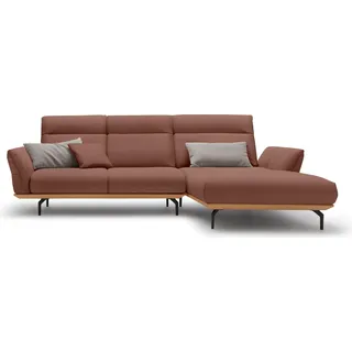 Creation BY ROLF BENZ Ecksofa »hs.460«, Sockel in Eiche, Alugussfüße in umbragrau, Breite 298 cm, braun