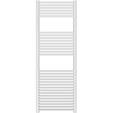 ERCOS Handtuchwärmer Badezimmer Handtuchwärmer Abmessungen 600x1500 MM Heizkörper Weiß Moderne Farbe, 1/2" Anschlüsse Geliefert mit Montagekit