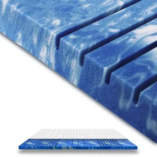 AM Qualitätsmatratzen 7-Zonen Deluxe Gelschaum-Topper 100 x 200 cm Weiß