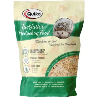 Quiko Igelfutter 500g - Trockenfutter, Nahrhafte Vollnahrung | Mit Insekten & Eibiskuit für den Proteinbedarf, Speziell auf die Bedürfnisse des Igels abgestimmt, Für ganzjährige Fütterung