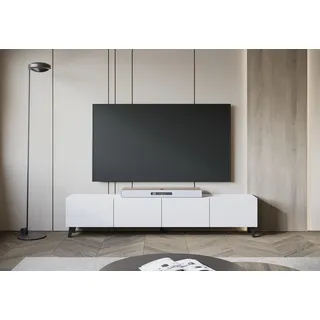 Lowboard HOME AFFAIRE "LOWBOARD PHUKET II, TV-Kommode Breite 190cm", weiß matt, B:190cm H:40cm T:32cm, FSC-zertifizierter Holzwerkstoff, Holzwerkstoff, Kunststoff, Sideboards, Lowboard, Modernes, griffloses Design mit 4 Klappen in eleganten, matten Farben