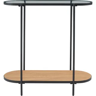 [en.casa] Konsolentisch Høyanger 80x80x30cm Schwarz/Eiche