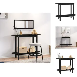 vidaXL Konsolentisch Schwarz 110x40x80 cm Massivholz Kiefer - Couchtische - Schwarz