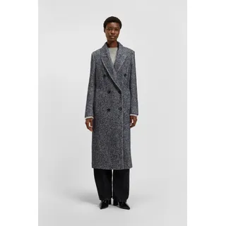 Langmantel BOSS ORANGE "Covalli Premium Damenmode", Damen, Gr. 44, open miscellaneous 960, Web, Obermaterial: 45% Baumwolle, 25% Wolle, 12% Polyester, 10% sonstige Fasern, 8% Polyacryl, Fischgratmuster, gemustert, regular fit lang, Mäntel Langmantel, mit zweireihiger Knopfleiste, Regular Fit