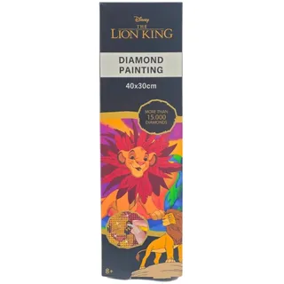 Der König der Löwen Diamond Painting für Kinder | Disney Mosaik Bastelset mit Simba Motiv 40x30 cm | Diamantbild mit über 15.000 Steinen | Kreatives DIY Set Mädchen & Jungen ab 8 Jahren | Lion King