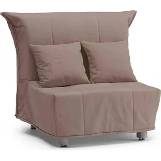 Schlafsofa Alma, Einzelsofa, 100%  Italy, Wohnzimmersessel mit Trolley-Öffnung, aus gepolstertem Stoff, inklusive Kissen, Cm 85x90h85, Turteltaube - Grau