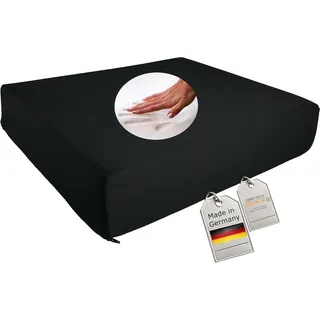 Supply24 since 2004 Orthopädisches Anti Dekubitus Gelschaum Sitzkissen 52x45x10 cm – Made in Germany | Ergonomisch & druckentlastend | RG60 (weich) | Schwarzer Polyesterbezug, waschbar & rutschfest