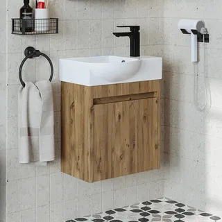 Roomart LEO Badmöbel-Set 2-teilig 46.5 cm breit, Eiche - Braun