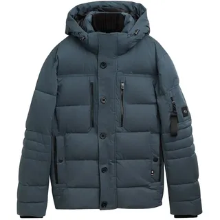 Tom Tailor Herren Pufferjacke mit abnehmbarer Kapuze, blau, Uni, Gr. XXL