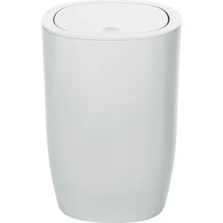 Spirella Design Kosmetikeimer "Pure" Treteimer Schwingdeckeleimer Abfallbehälter mit Schwingdeckel 5 Liter (ØxH): 17 x 25 cm Weiß - Weiß