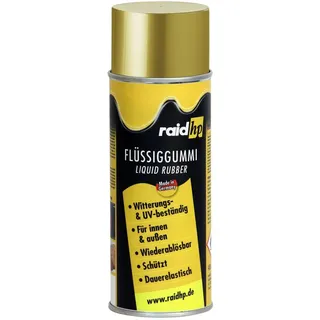RAID HP Flüssiggummi 400ml Sprühfolie Felgenfolie. Dauerelastische Gummierung für innen und außen für Auto Boot Motorrad Quad Fahrrad Freizeit Hobby, GOLD-METALLIC-MATT