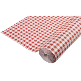 Pronappe Tischdecke R482570I Einweg-Tischdecke aus Damastpapier Länge 25m Breite 1,20m (pro Rolle) Farbe Vichy rot Damastpapier mit universellem Muster schick und klassisch