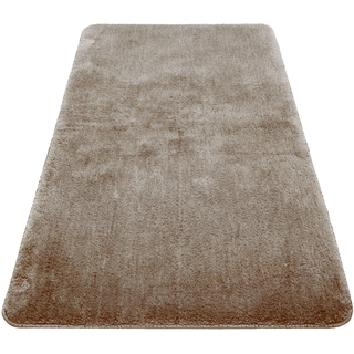 Badematte WECON HOME BASICS "Joris" Gr. 5, beige (sand, beige), H:20mm, Polyester, Badematten, Badematte, waschbar, viele Größen, Badezimmerteppich, uni