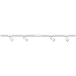 Briloner - Schienensystem Rail Starterset, 4x GU10 Spots schwenkbar, erweiterbar, Lichtschienensystem Decke, Strahler Schiene, Deckenlampe, Deckenleuchte, Spotlight, 1,5 m, Weiß