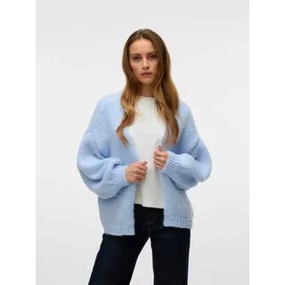 Vero Moda Strickjacke "VMMAYBE LS OPEN CARDIGAN GA REP" Kunstfaser, oversize, cashmere blau