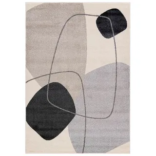 Mazovia Teppich Beige geometrisch - 180 x 250 cm , Taupe, Schwarz , Textil , Abstrakt , Rechteckig , 180x250 cm , Oeko-Tex® Standard 100 , für Fußbodenheizung geeignet, für Hausstauballergiker geeignet, in verschiedenen Größen erhältlich, pflegeleicht, strapazierfähig , Teppiche und Böden, Teppiche