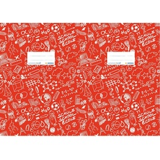 HERMA 19403 Heftumschlag A4 Schoolydoo Rot, Hefthülle mit Beschriftungsetikett aus strapazierfähiger & abwischbarer Polypropylen-Folie, Heftschoner für Schulhefte, farbig (Packung mit 2)