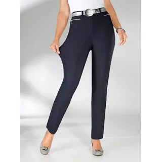 Stretch-Hose STEHMANN, Damen, Gr. 40, Normalgrößen, blau (marine), 72% Viskose, 25% Polyamid, 3% Elasthan, unifarben, lang, Hosen Stretch-Hose