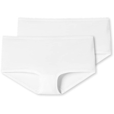 Schiesser Damen 2 Pack Panty Shorts Bio Baumwolle - 95/5 Organic Unterwäsche, Weiß_174386, 42 EU