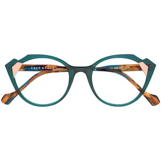 400€ Face à Face Paris Gipse 3 Cat-Eye Damenbrille Grün 50 mm Acetat